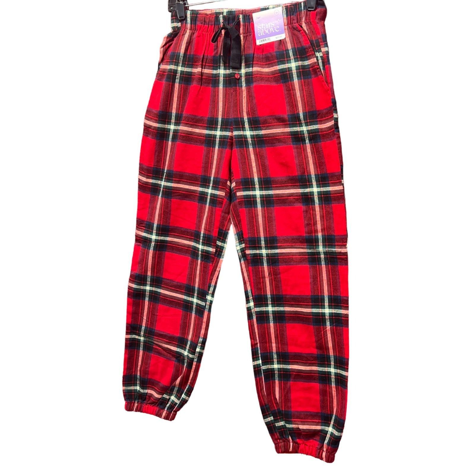 Other Stars Above - Women's Red Plaid Jogger Pajama Pants - Red - Size 26" / US 2 / IT 38 - 16 Thumbnail