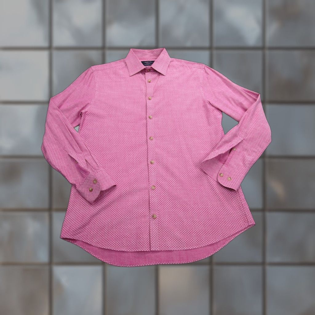 Charles Tyrwhitt VINTAGE Charles Tyrwhitt Shirt Mens Medium Pink Extra Slim Fit Microdot Long Sleeve Size US M / EU 48-50 / 2 - 1 Thumbnail