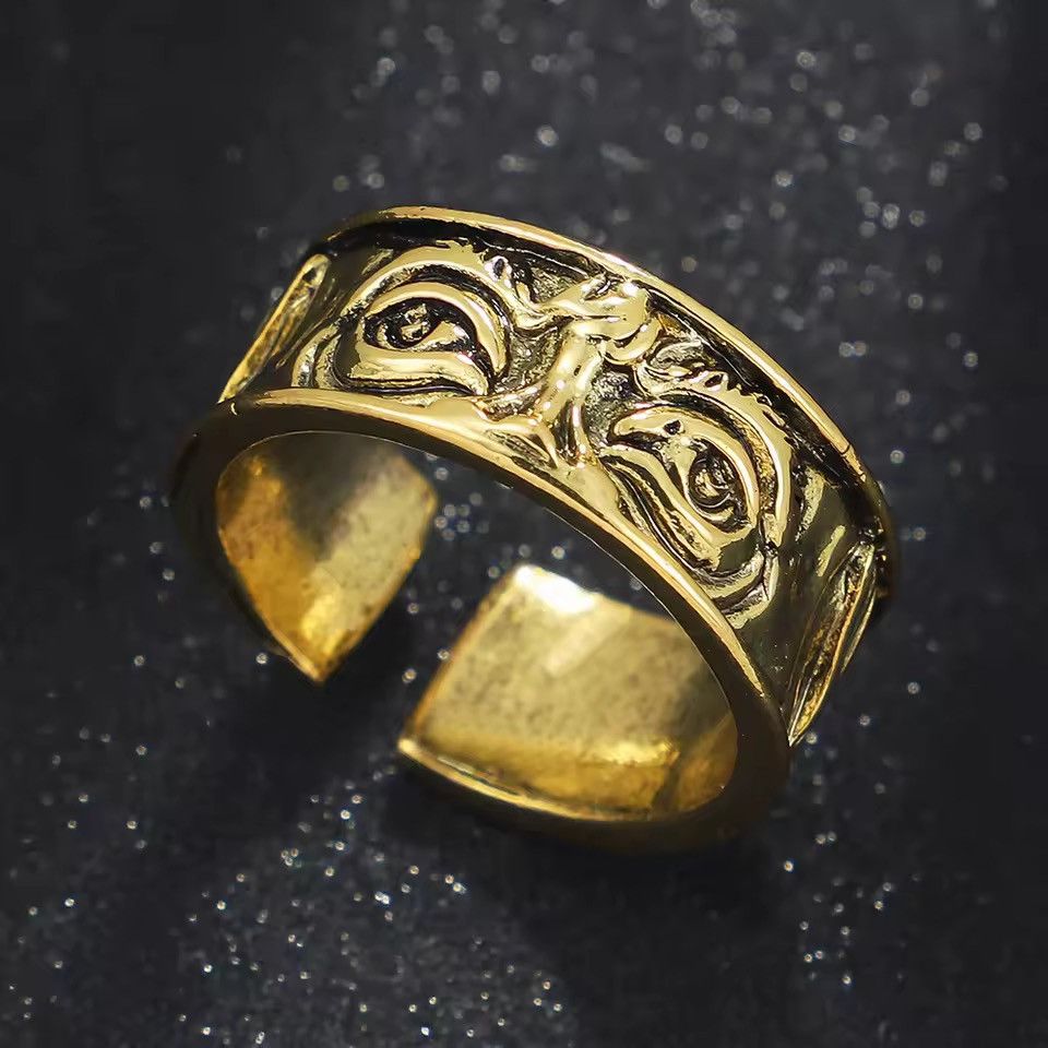 Jewelry Vintage Retro Unique Eyes Design Ring Size ONE SIZE - 1 Thumbnail