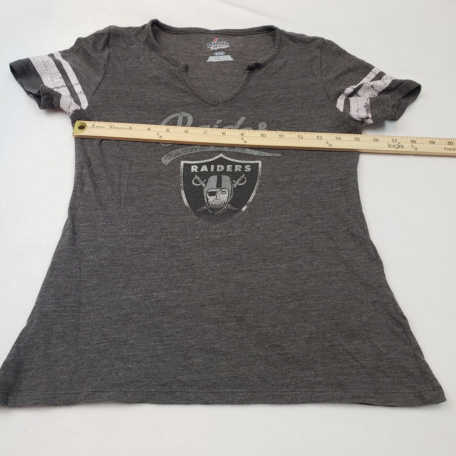 Majestic Majestic Raiders Football Shirt Womens Small V Neck T Shirt Size S / US 4 / IT 40 - 3 Thumbnail