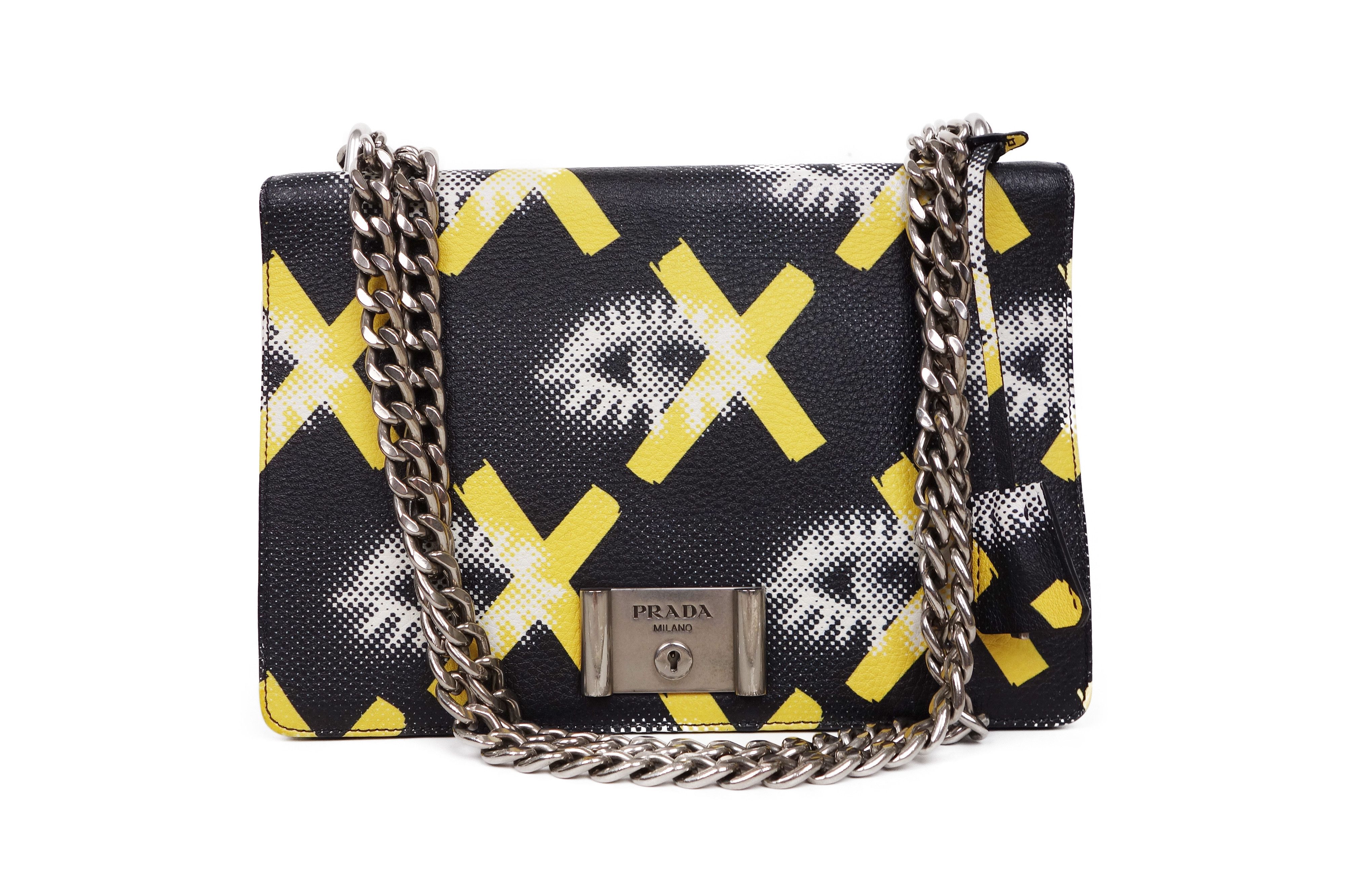 Prada Prada Eyes Print Vitello Daino Lock Flap Bag 2016 Leather Size ONE SIZE - 5 Thumbnail