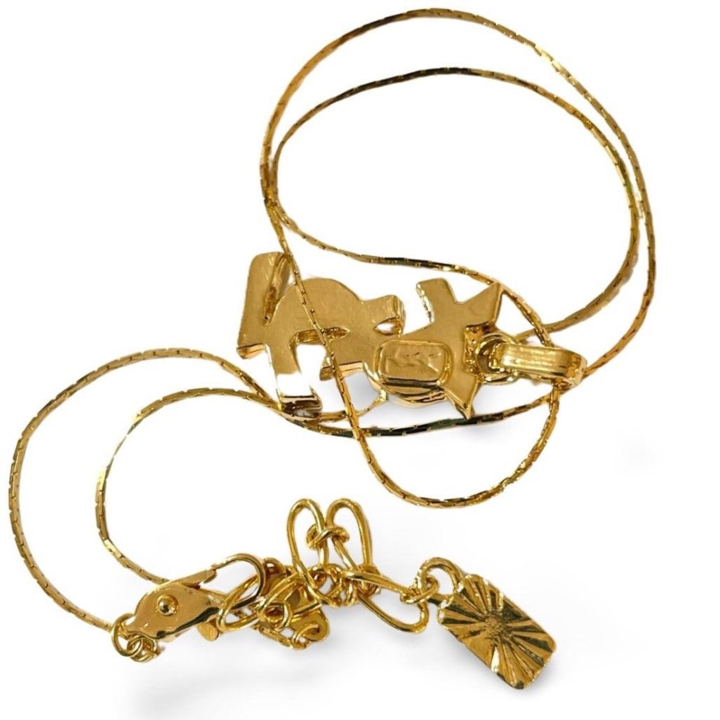 Yves Saint Laurent MINT. Vintage Yves Saint Laurent golden YSL logo necklace Size ONE SIZE - 3 Thumbnail