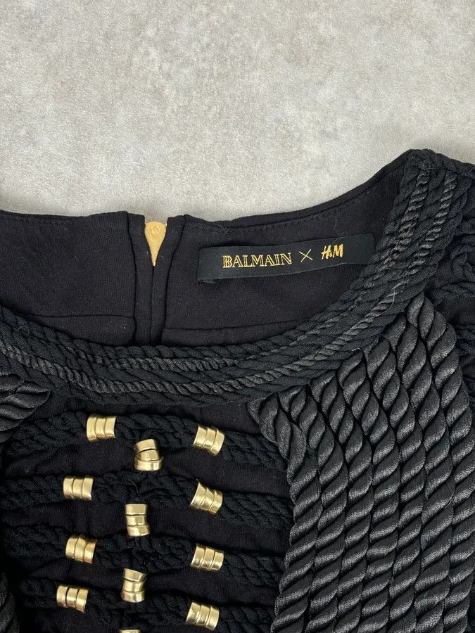 Balmain 2015 Balmain H&M Black Gold-Stud Tank Top Size S / US 4 / IT 40 - 10 Thumbnail