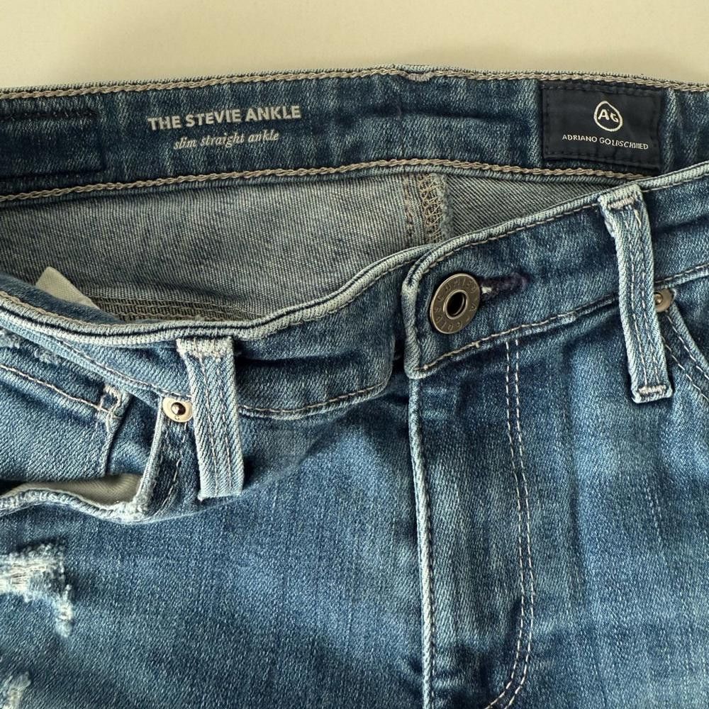 Designer AG Adriano Goldschmied Stevie Ankle Slim Straight Jeans 25 Size 25" / US 0 / IT 36 - 4 Thumbnail