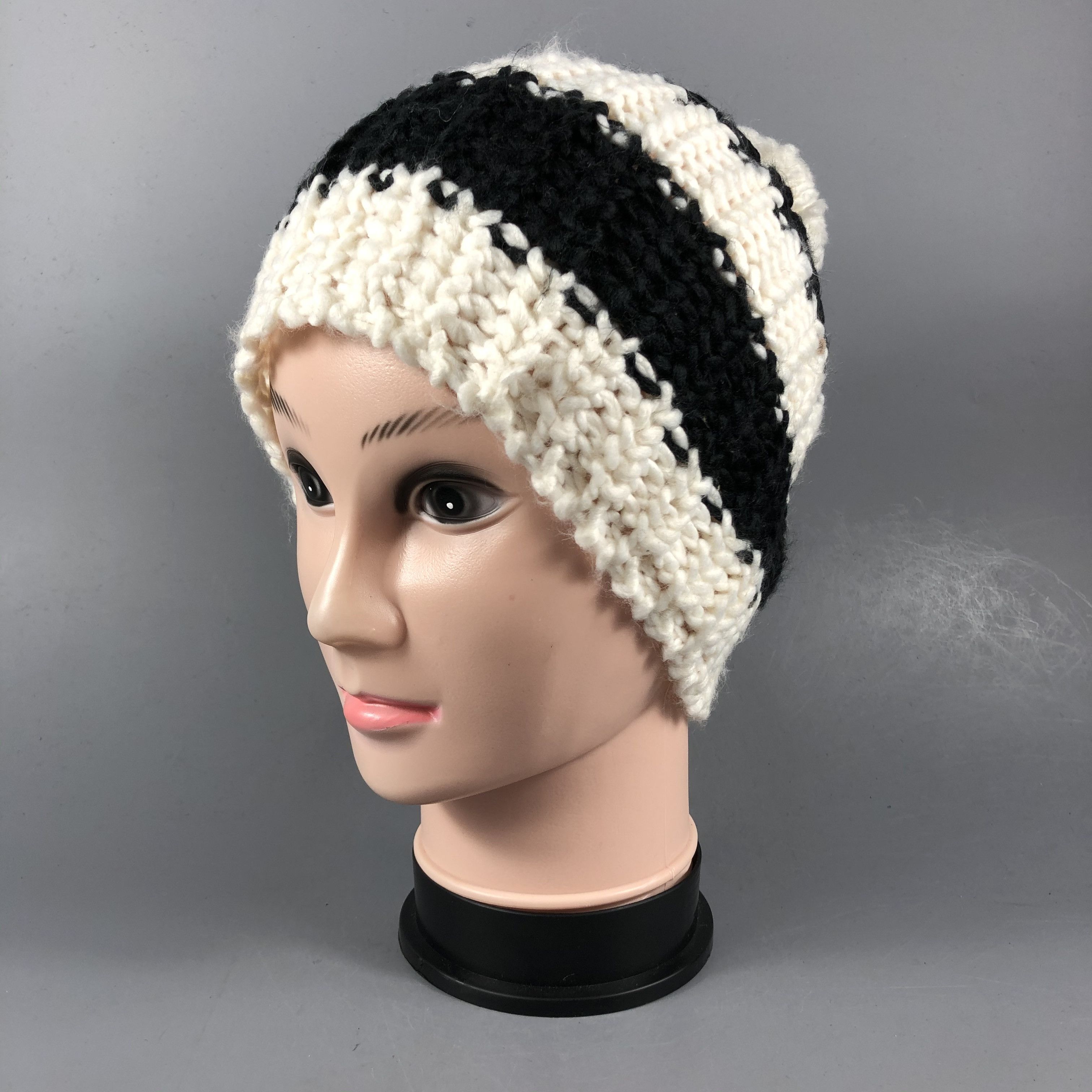 Japanese Brand Japanese Crochet Stripe Beanie Size ONE SIZE - 2 Thumbnail