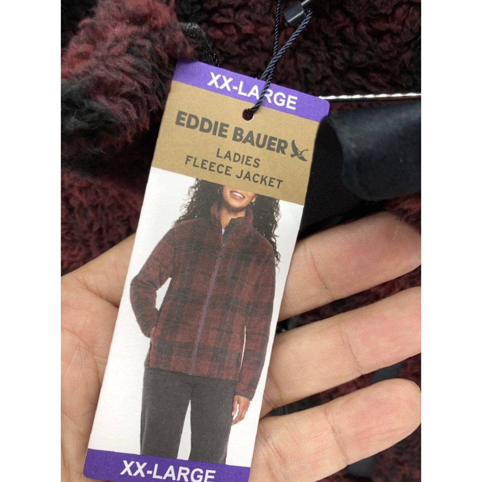Eddie Bauer Eddie Bauer Sherpa Fleece Jacket Women 2XL Red Plaid Full Zip Mock Neck NWT Size XXL / US 16-18 / IT 52-54 - 6 Thumbnail