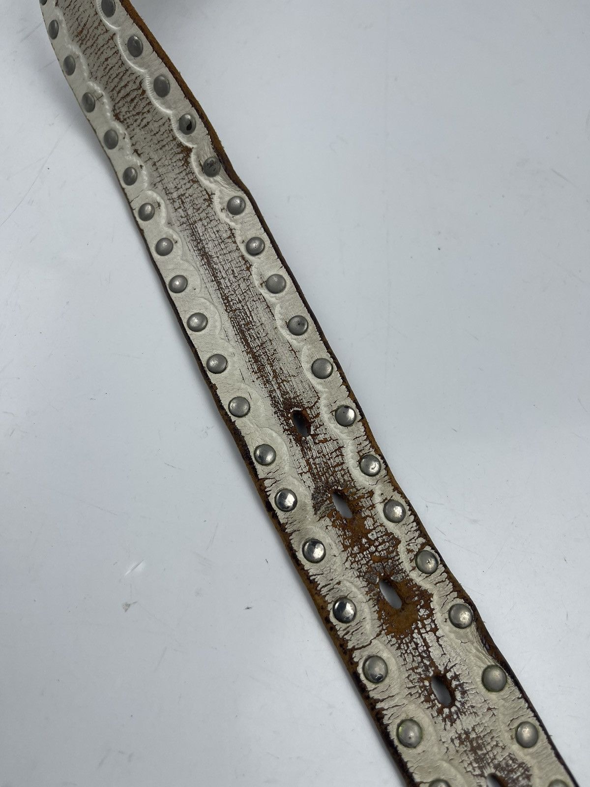 Japanese Brand × Seditionaries distressed studded leather belt tc25 Size 34 - 6 Thumbnail