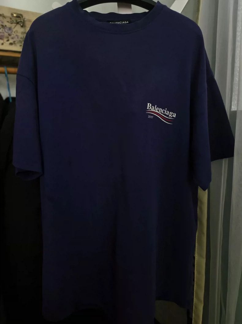 Balenciaga Balenciaga Blue Short Sleeve T-Shirt Size M- DMC Size US M / EU 48-50 / 2 - 1 Thumbnail