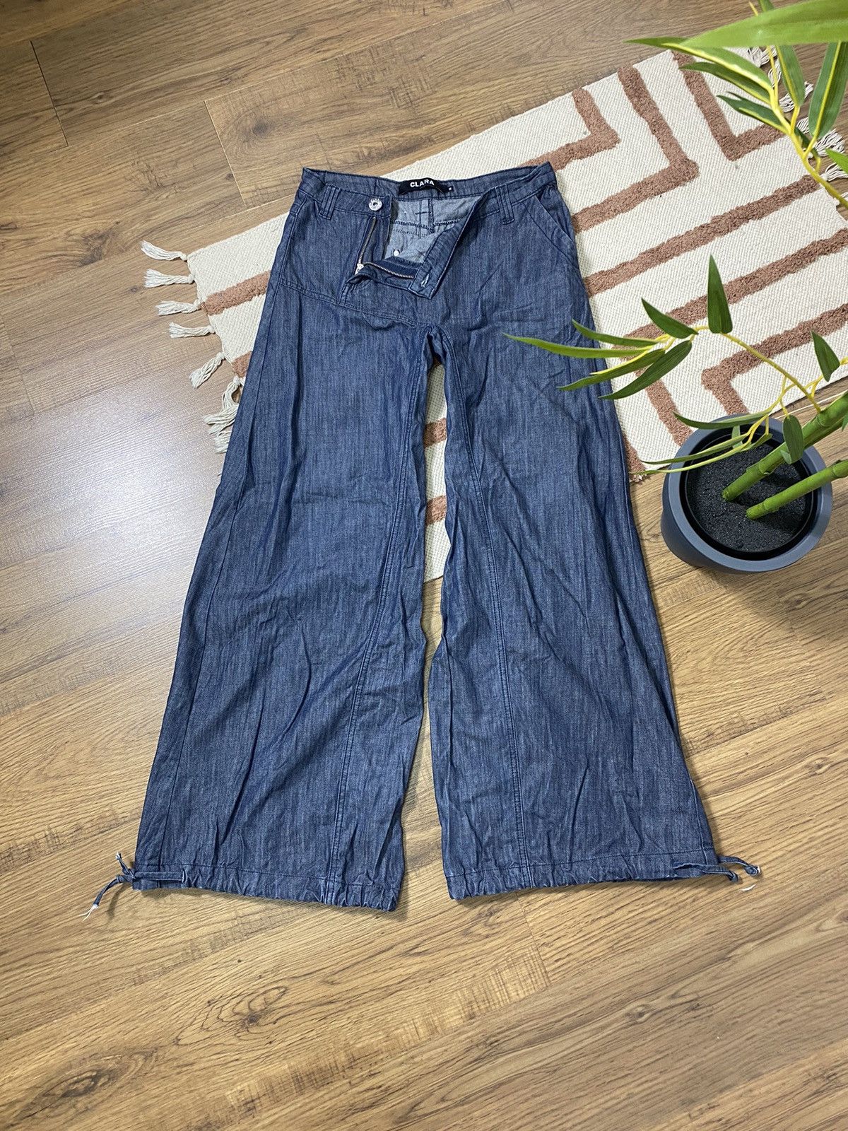 Vintage AVANT GARDE PARACHUTES DENIM TIE PANTS Size 26" / US 2 / IT 38 - 6 Thumbnail