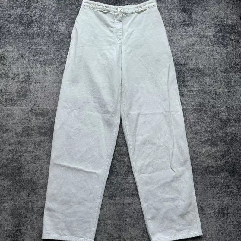 Chanel Chanel White Cotton Casual Trousers 0089 Size 27" / US 4 / IT 40 - 1 Thumbnail