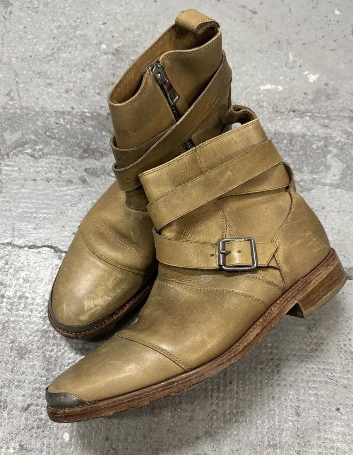Balmain Archive Balmain Camel Leather Moto Boots Size US 9 / EU 42 - 2 Thumbnail