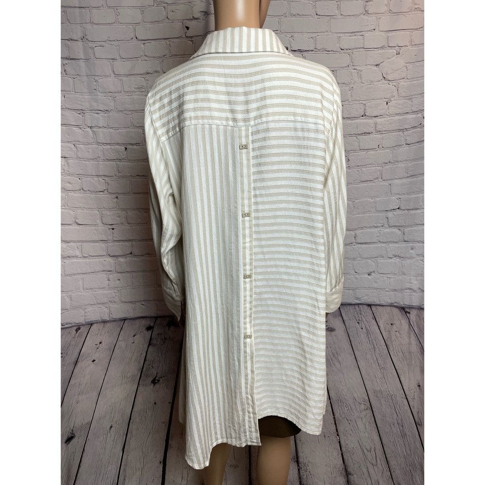 Other Soft Surroundings Standout Asymmetrical Striped Shirt Tunic Size L / US 10 / IT 46 - 4 Thumbnail