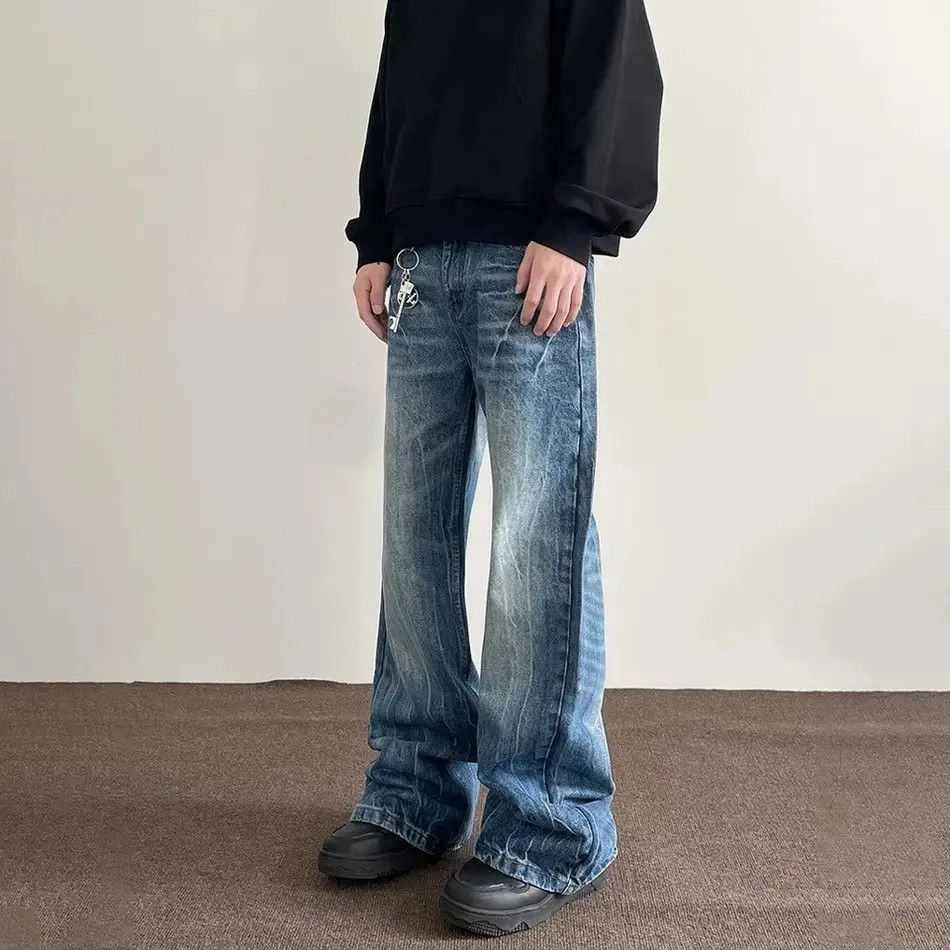 Japanese Brand Mens Jeans Baggy Y2k Streetwear Trousers Loose Straight Leg Size US 32 / EU 48 - 2 Thumbnail