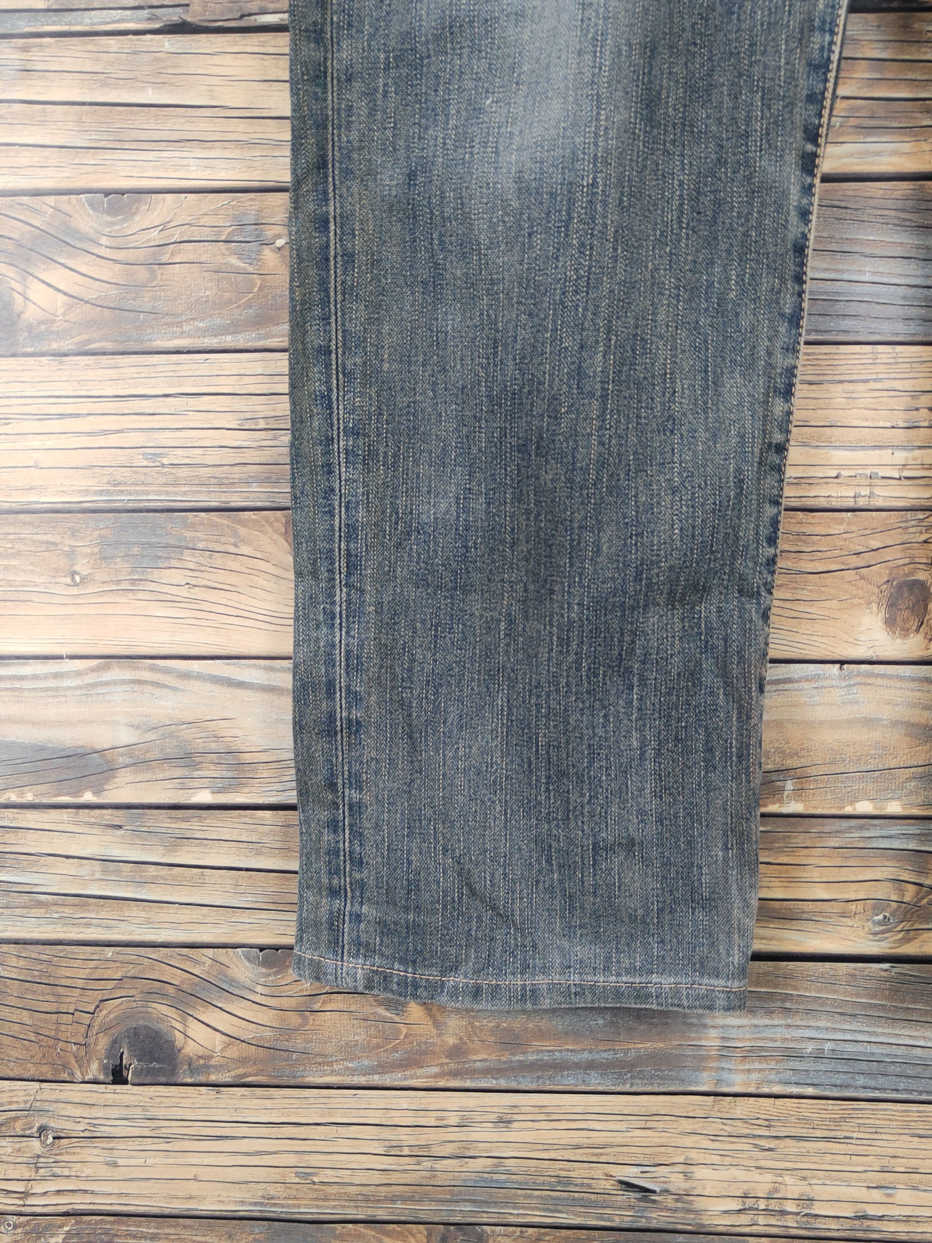 Vintage Wrangler Dark Blue Distressed Ripped denim Jeans #W1875 Size US 35 - 4 Thumbnail
