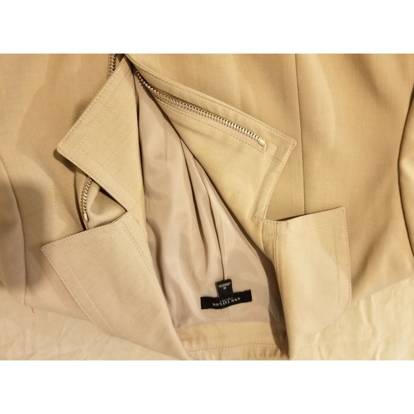 Ann Taylor VINTAGE Ann Taylor Jacket Women 6 Beige Basic Jacket Size M / US 6-8 / IT 42-44 - 2 Thumbnail