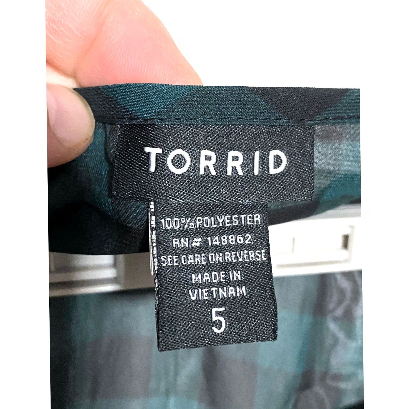 Torrid Torrid Green Gingham Chiffon Surplice Peplum Blouse 5X Sheer Size XXL / US 16-18 / IT 52-54 - 6 Thumbnail