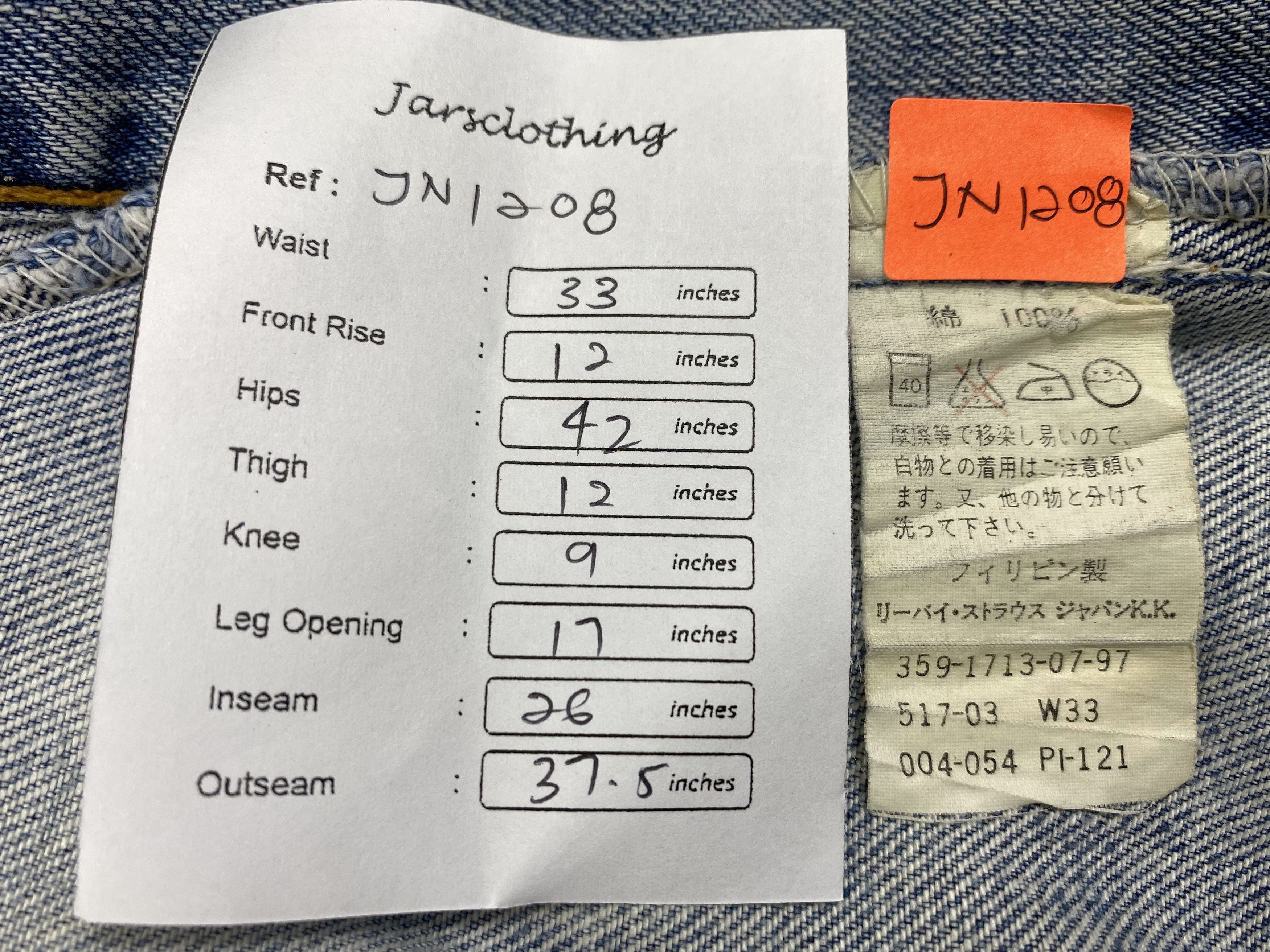 If Six Was Nine Mid Blue Vintage Levi's 517 Flare 33x26 Denim -JN1208 Size US 33 - 8 Thumbnail