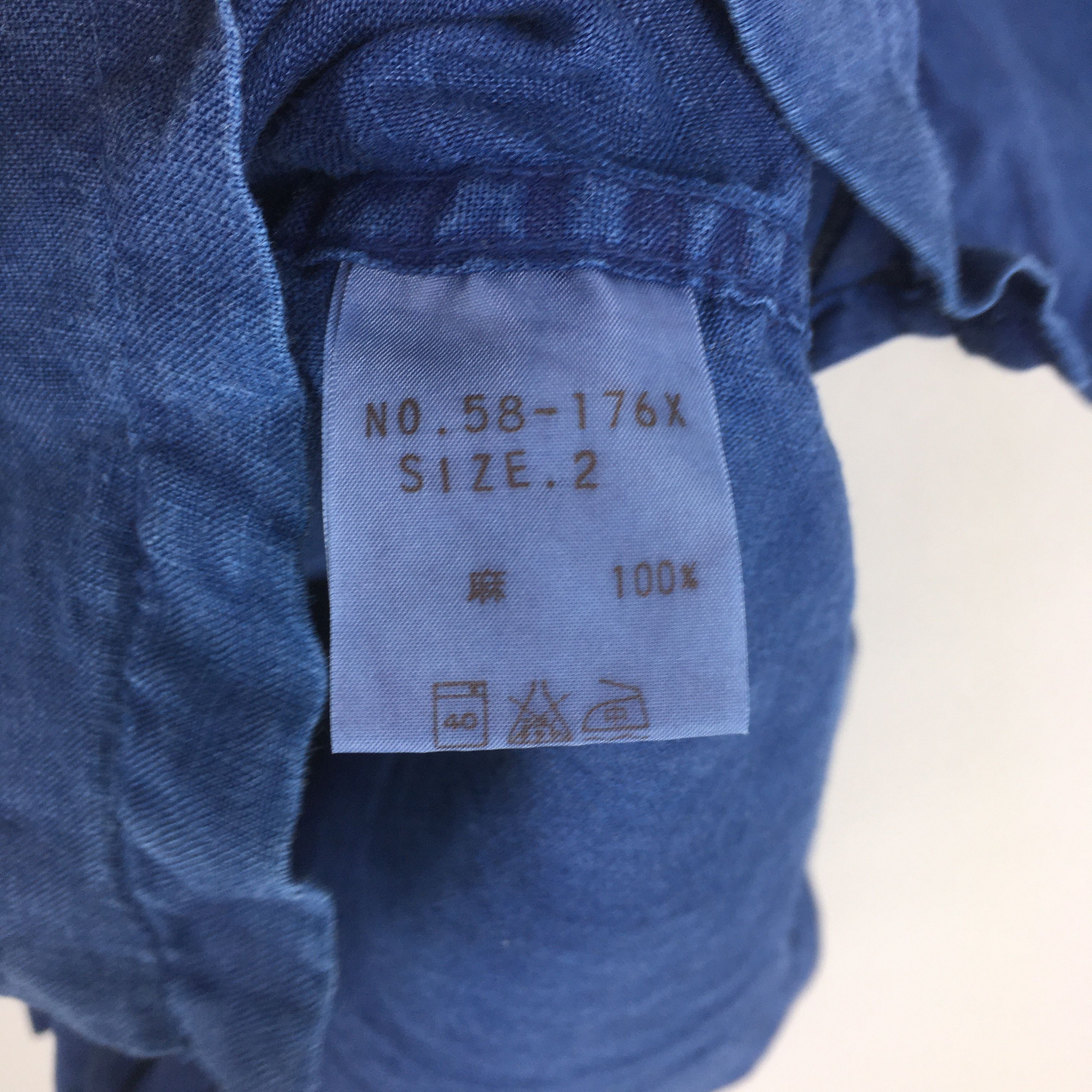 OMNIGOD Vintage 90s Omnigod Japan Blue Indigo Linen Shirt Medium Size US M / EU 48-50 / 2 - 5 Thumbnail