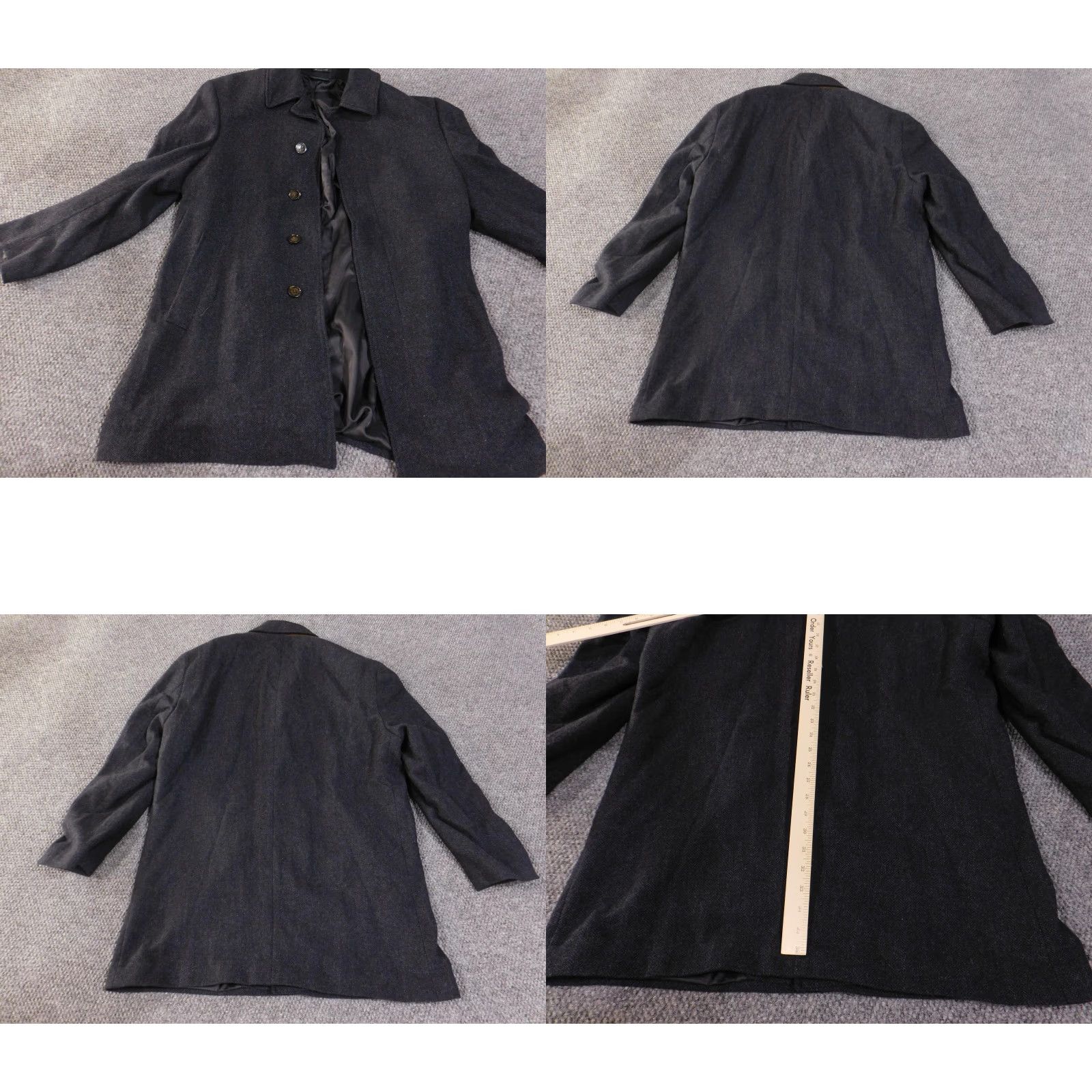 Ralph Lauren Lauren Ralph Lauren Coat Mens 44R Gray Wool Blend Dress Overcoat Herringbone Wool Size US S / EU 44-46 / 1 - 9 Thumbnail