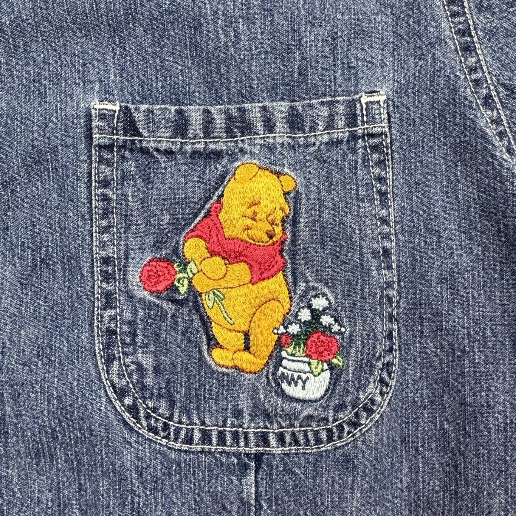 Disney VINTAGE Disney Winnie The Pooh Denim Snap Up Shirt Womens L Blue 90s Casual Button-Up 100% Cotton Disney Store Accessories Women Size L / US 10 / IT 46 - 2 Thumbnail