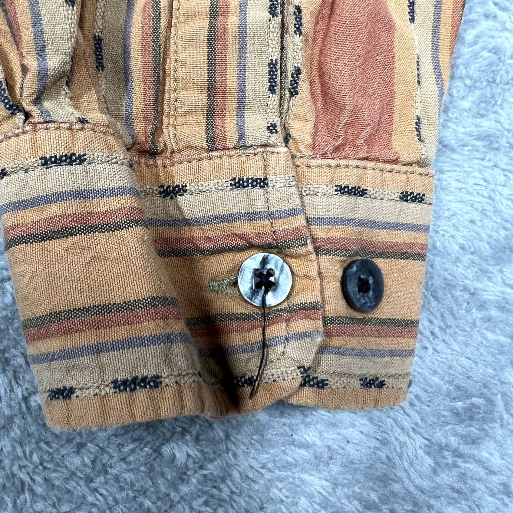 The Territory Ahead VINTAGE Territory Ahead Men’s M Tall Button-Up Shirt Striped Orange Western Aztec Size US M / EU 48-50 / 2 - 3 Thumbnail