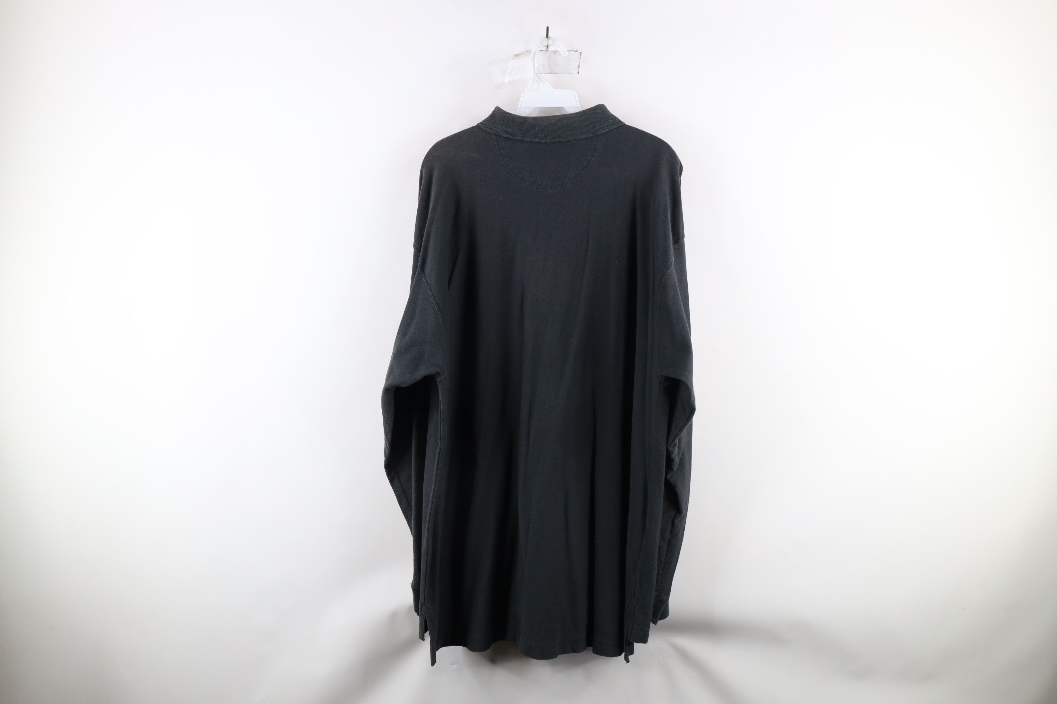 Vintage Vintage 90s Streetwear Collared Long Sleeve Rugby Polo Black Size US XL / EU 56 / 4 - 8 Thumbnail
