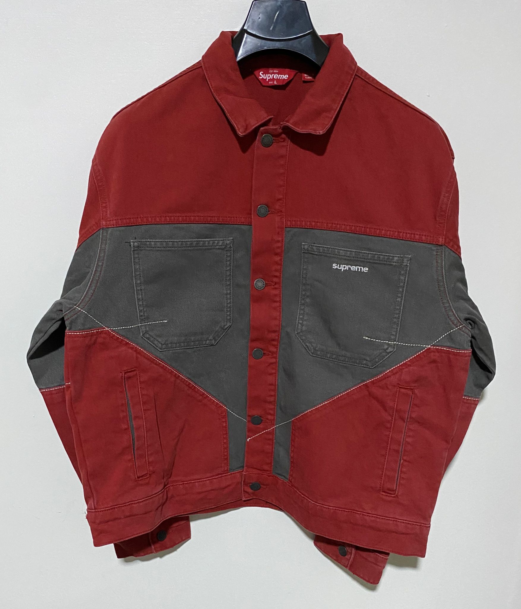 Supreme 2-Tone Paneled Denim Jacket