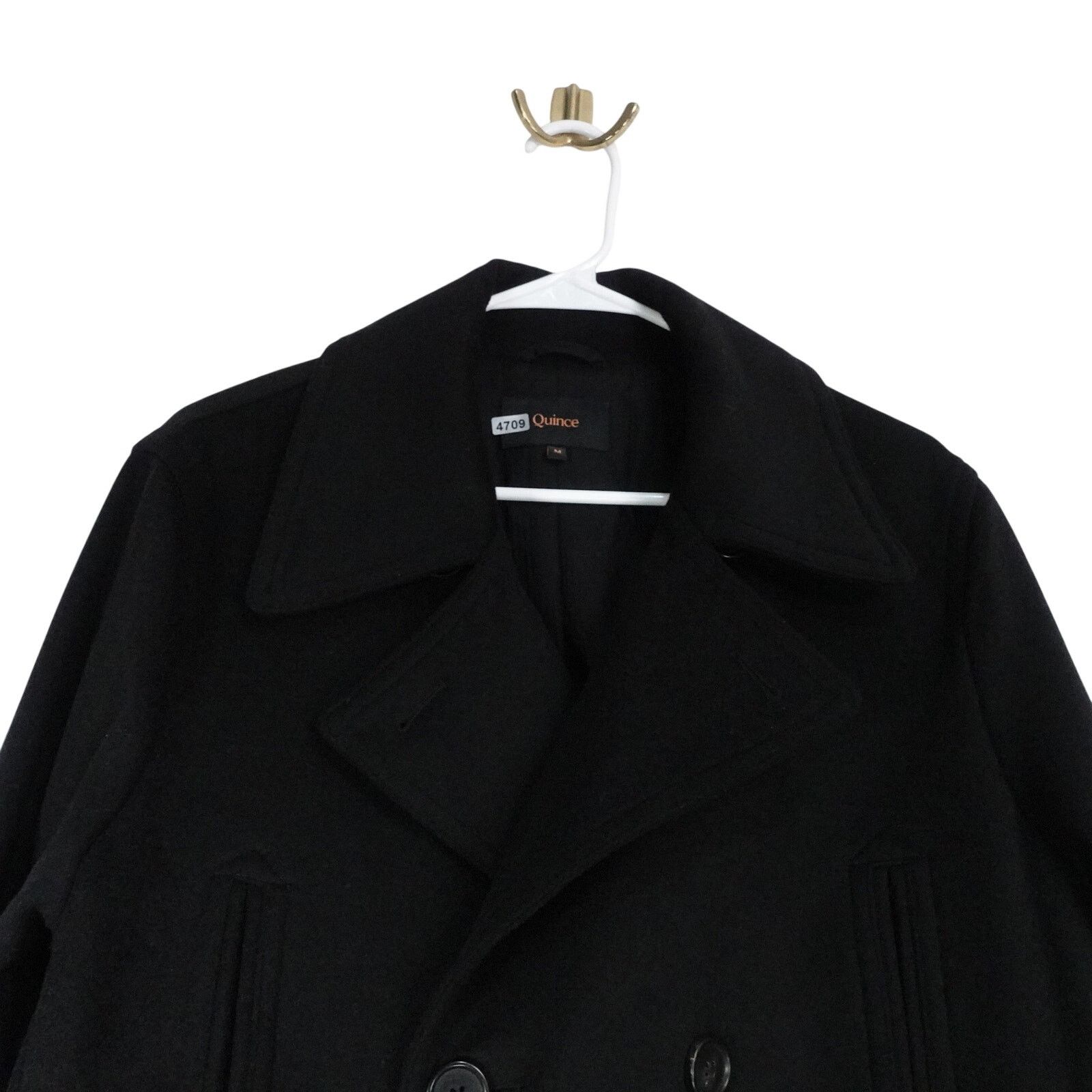 Quince Quince Italian Wool Men’s Medium Black Peacoat Size US M / EU 48-50 / 2 - 5 Thumbnail