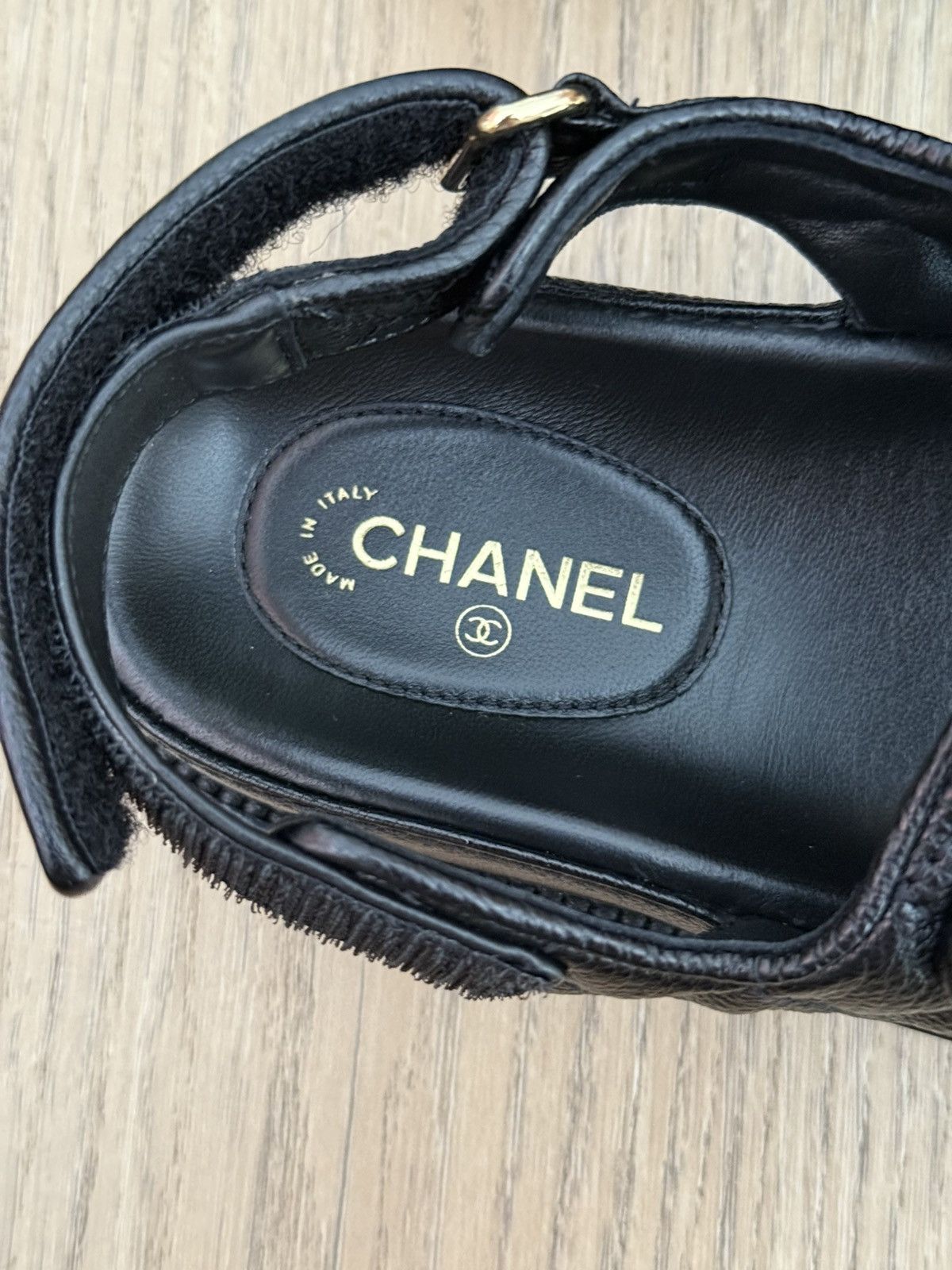 Chanel Chanel Black Caviar Logo Sandals Sz.37,5 Size US 7.5 / IT 37.5 - 13 Thumbnail