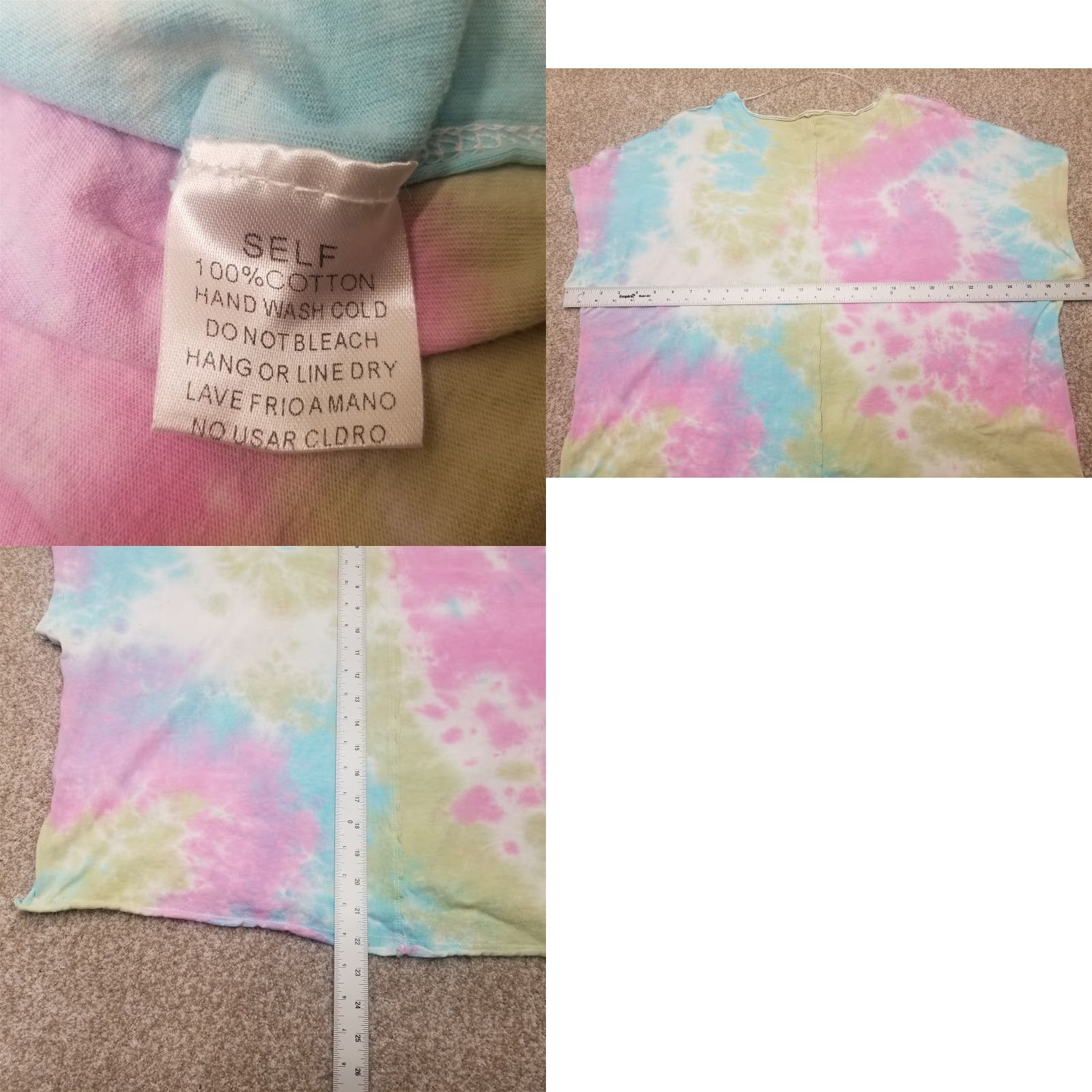 Pinko Easel Womens Top M Pink Green Tie Dye Sleeveless V-Neck Blouse Ladies 90s Multicolor Jersey Casual Womens Size M / US 6-8 / IT 42-44 - 8 Thumbnail