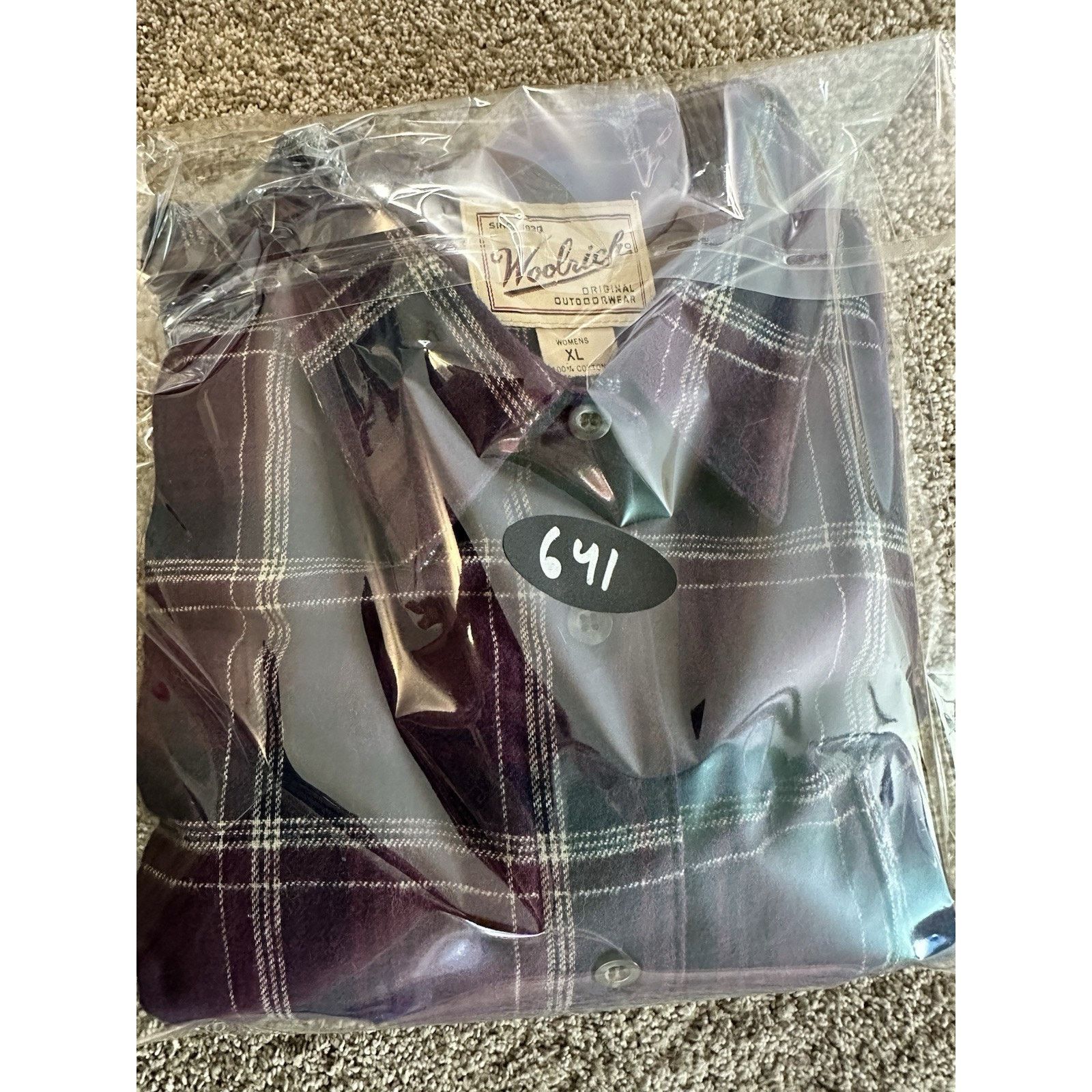 Woolrich Woolen Mills Woolrich Womens XL Flannel Shirt Purple Plaid Size XL / US 12-14 / IT 48-50 - 10 Thumbnail