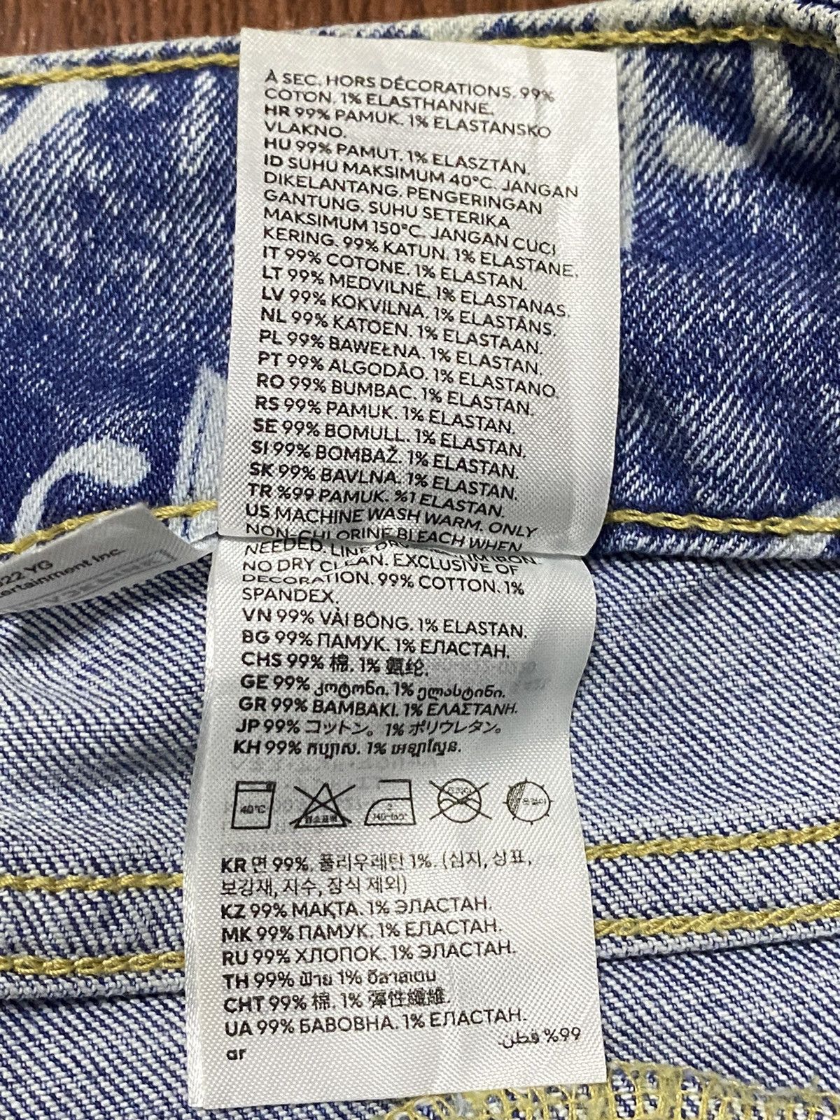 Divided Vintage Japanessed Monogram Blue Faded Wash Flare Jeans Size 28" / US 6 / IT 42 - 10 Thumbnail
