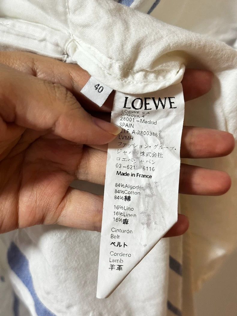 Loewe LOEWE Blue and white striped V-neck dress Size XS / US 0-2 / IT 36-38 - 3 Thumbnail