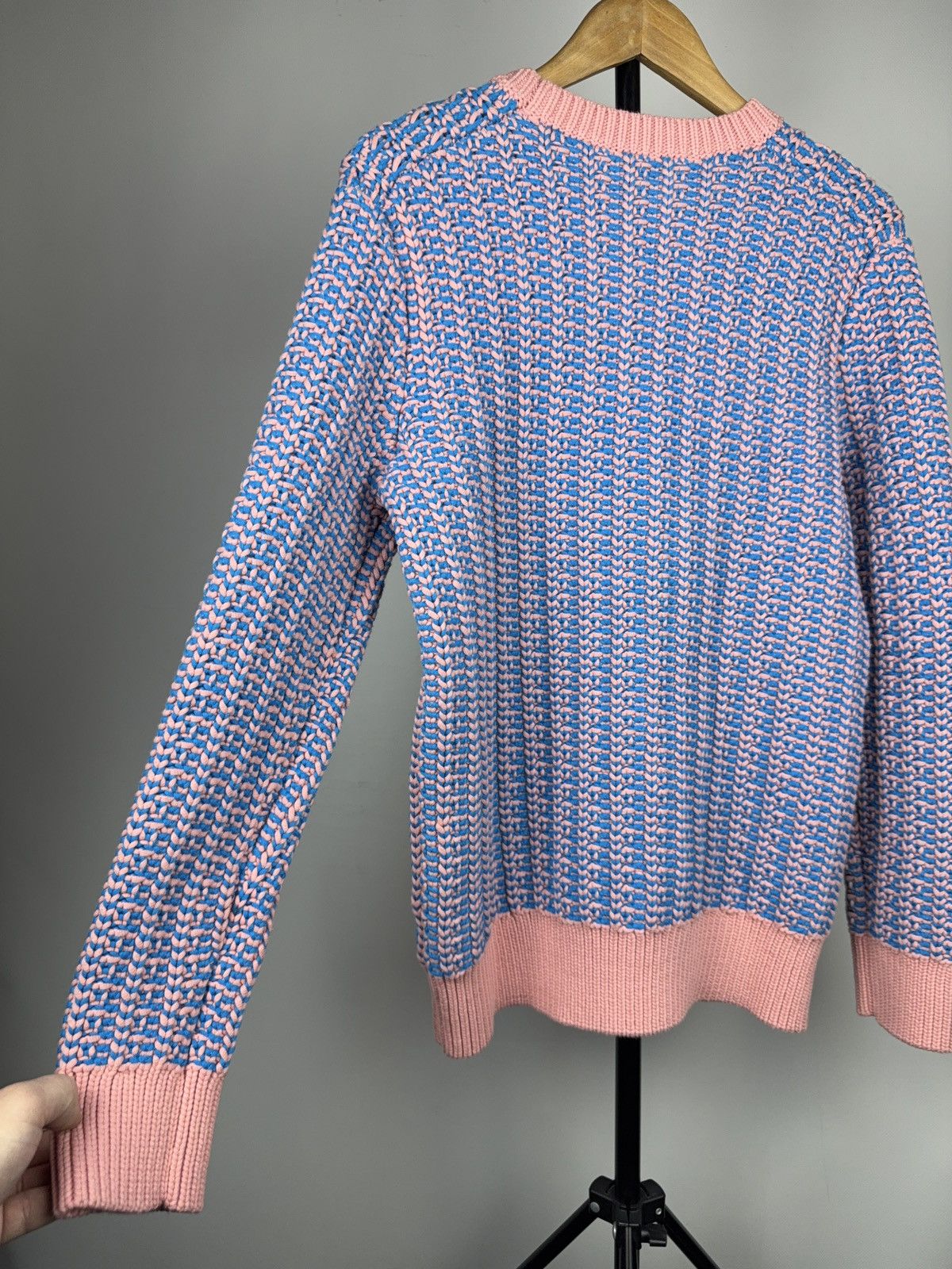Calvin Klein Calvin Klein Pink Blue Chunky Heavy Knit Cotton Sweater Size M / US 6-8 / IT 42-44 - 12 Thumbnail