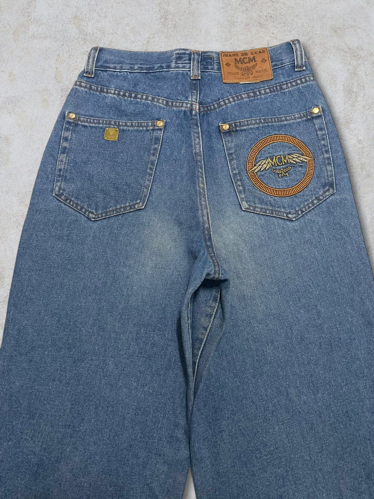 MCM MCM Embroidery Logo High Waist Gold Plate Button Blue Jeans Size 28" / US 6 / IT 42 - 7 Thumbnail