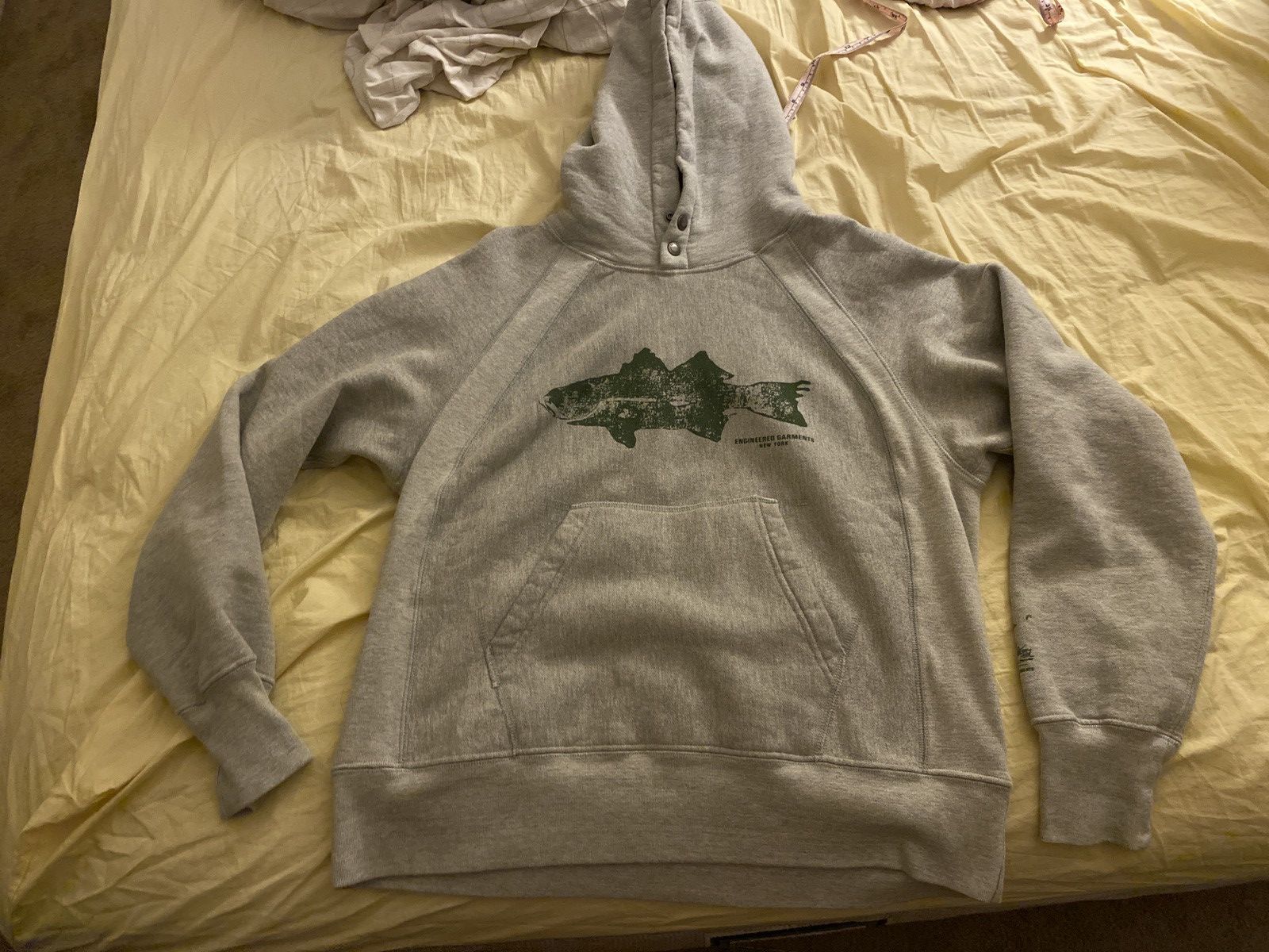 image of Engineered Garments Graphic Grey Hoodie (S) Fw23, Men's (Size Small)