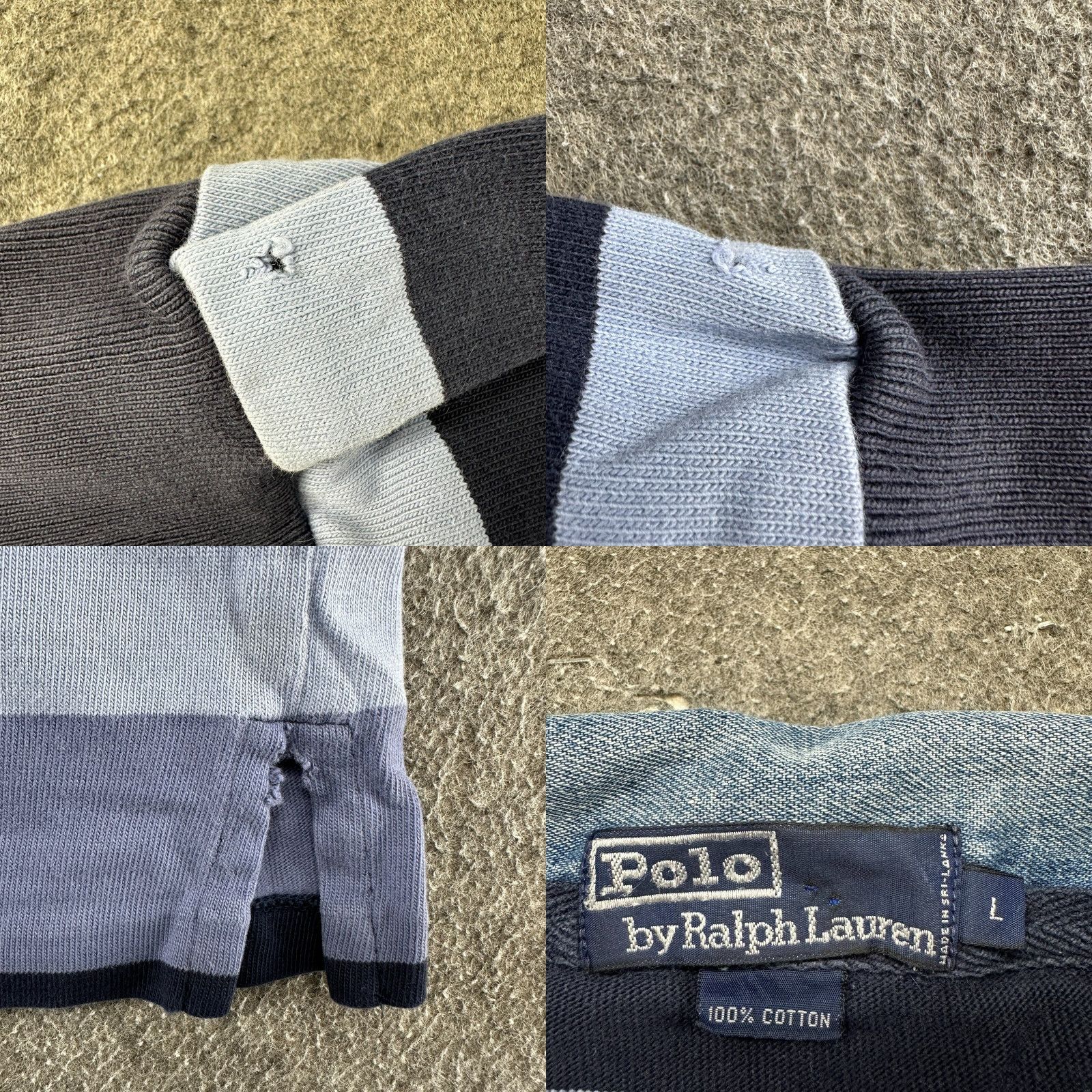 Polo Ralph Lauren VINTAGE Polo Ralph Lauren Polo Rugby Shirt Mens L Blue Striped Pony Embroidered Logo 90s Rugby Casual Size US L / EU 52-54 / 3 - 8 Thumbnail
