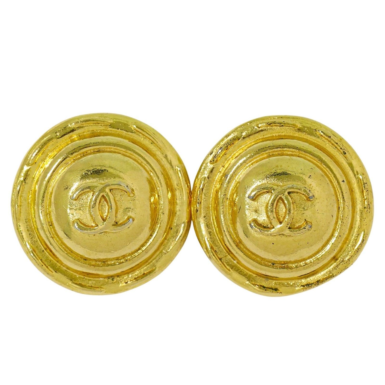 Chanel Chanel Vintage Round CC Clip-On Earrings Metal Size ONE SIZE - 1 Thumbnail
