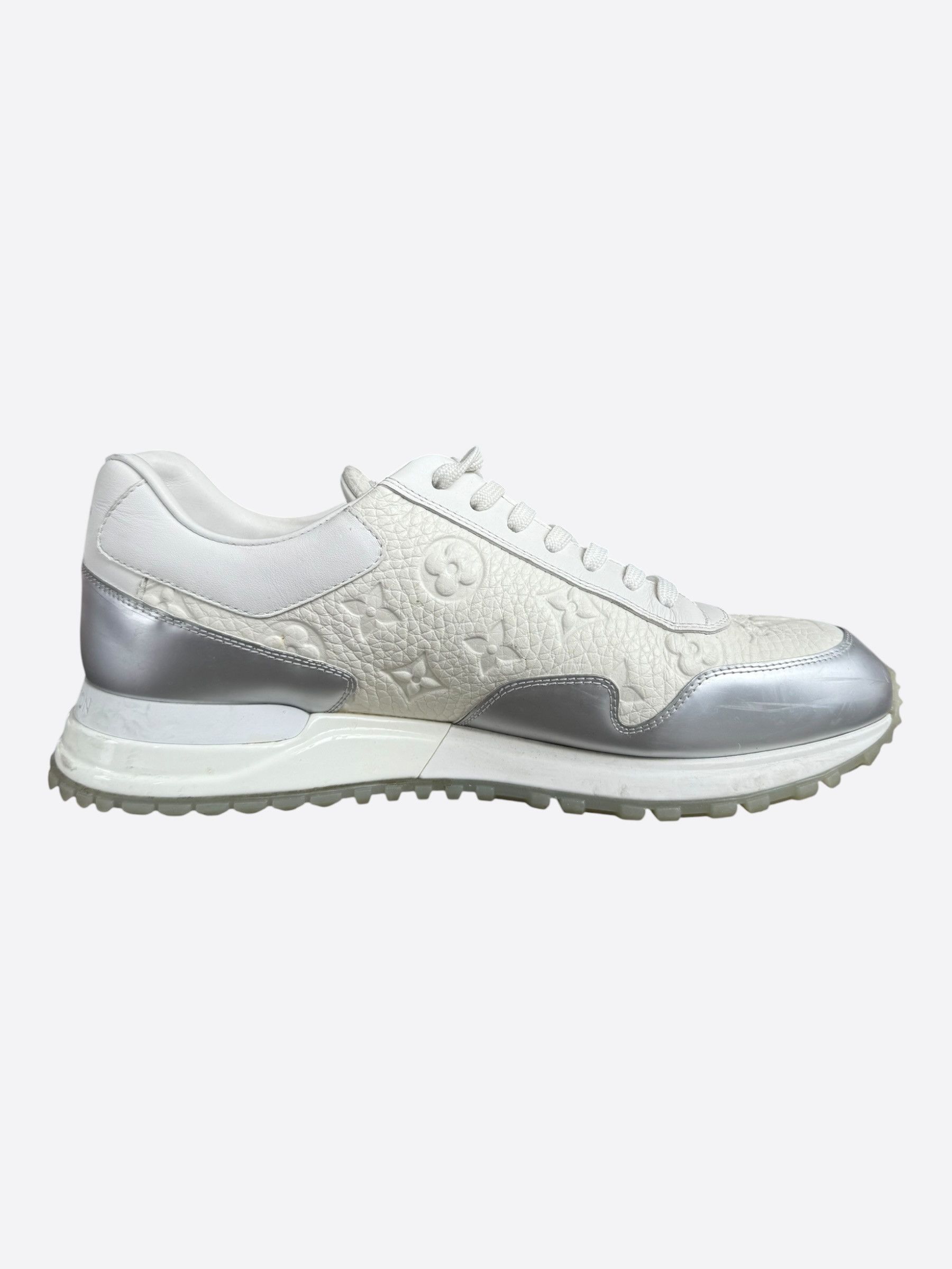 Louis Vuitton White & Silver Monogram Taurillon Run Away Sneakers Size US 8 / EU 41 - 5 Thumbnail