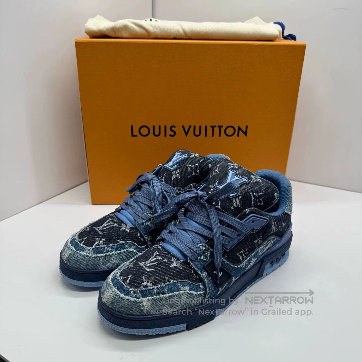 Louis Vuitton Louis Vuitton Denim Low-Top Sneakers. Size US 9 / EU 42 - 1 Thumbnail