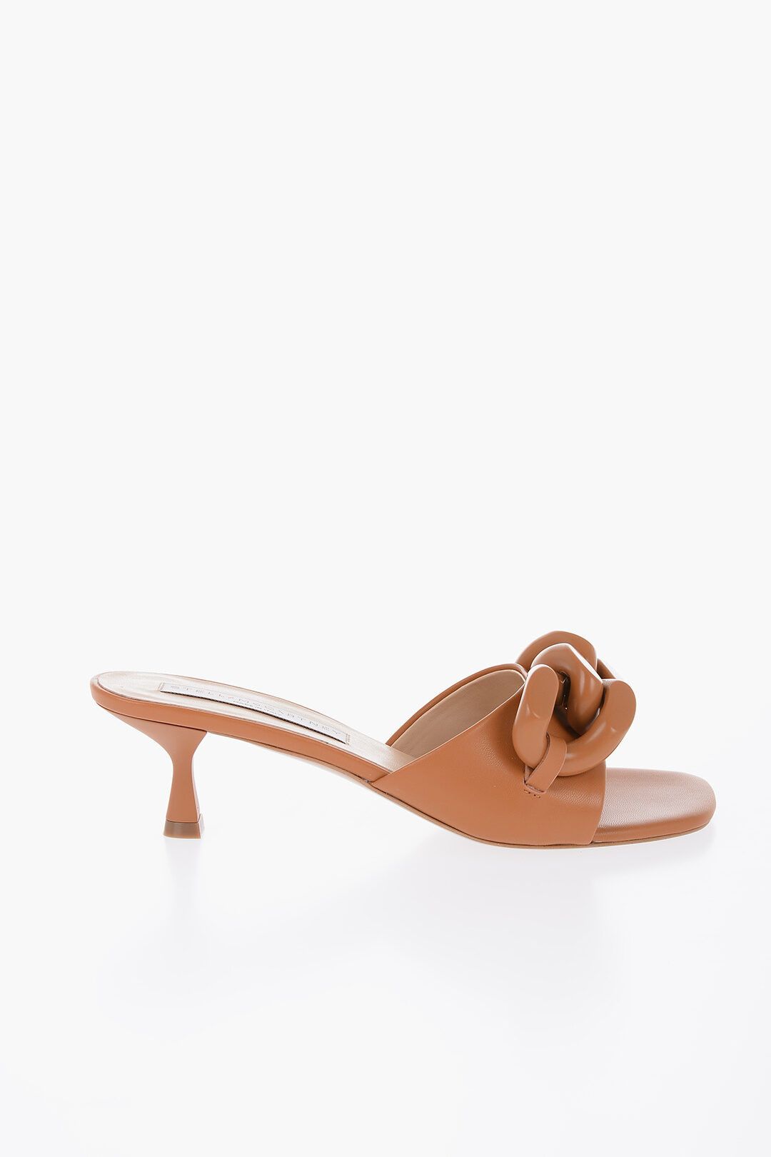 Stella McCartney og1mm0824 Leather Open Toe Mules With Chain in Brown Size US 6 / IT 36 - 1 Thumbnail