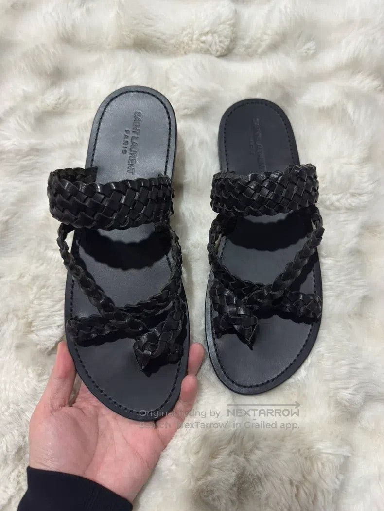 Saint Laurent Paris Saint Laurent Paris Woven Men's Slippers Sandals Size US 11.5 / EU 44-45 - 7 Thumbnail