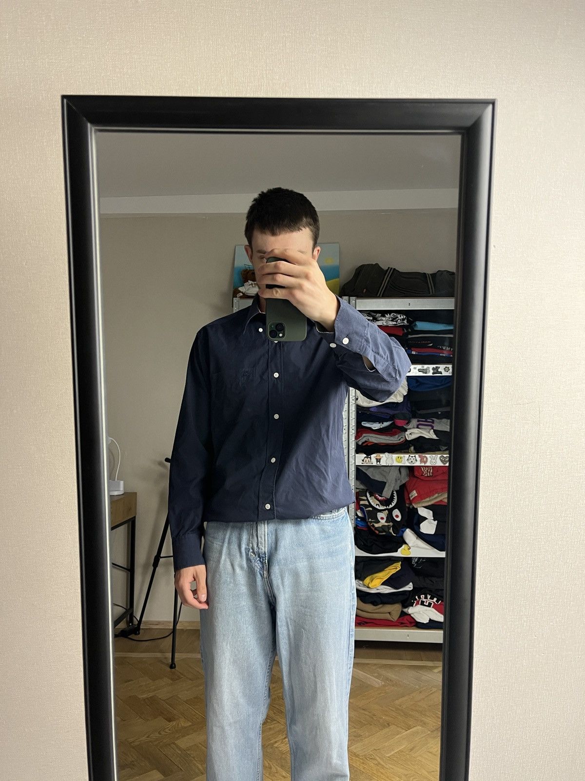 Burberry × Vintage Vintage Burberry Brit Nova Check Navy Button Up Shirt M Size US M / EU 48-50 / 2 - 2 Thumbnail