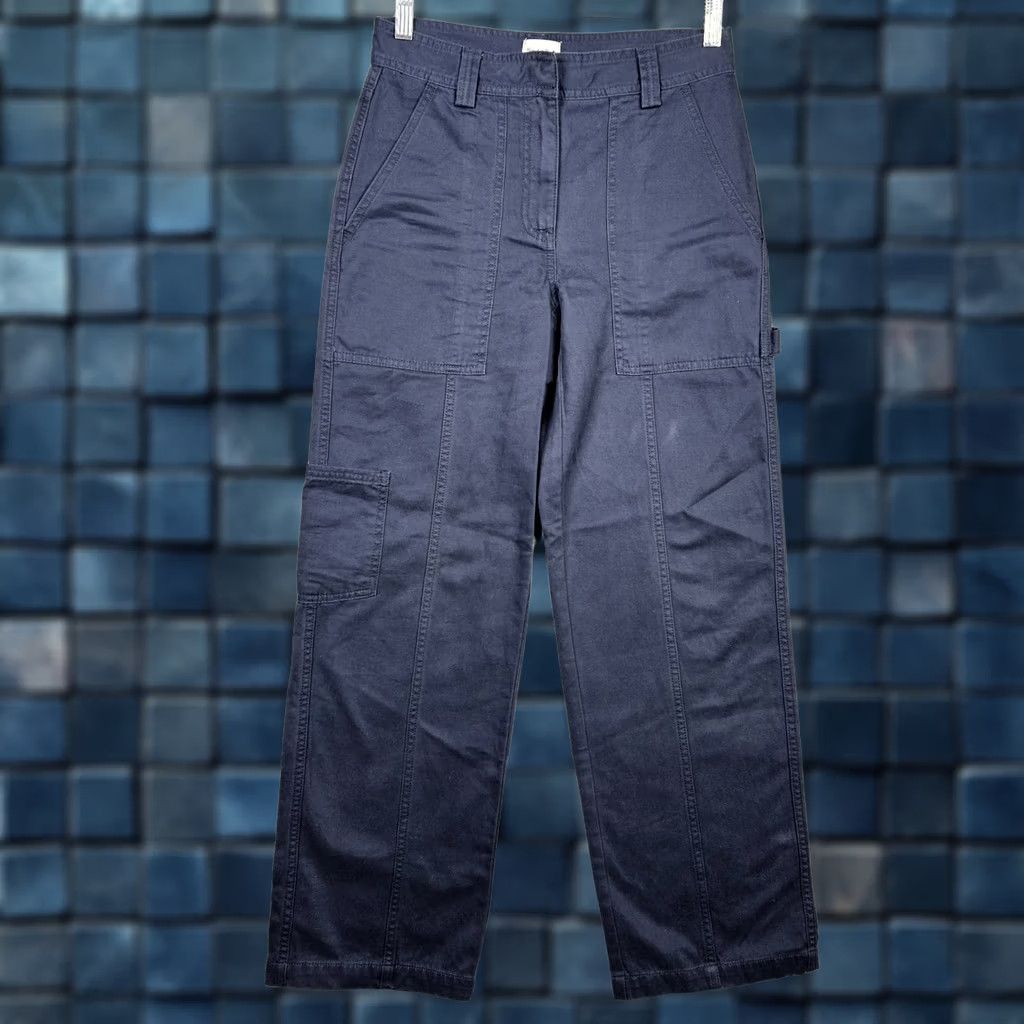 Vintage Sunday Best Women’s Navy blue Straight Leg 100% Organic Cotton Casual Pants Sz 4 Size 27" / US 4 / IT 40 - 1 Thumbnail