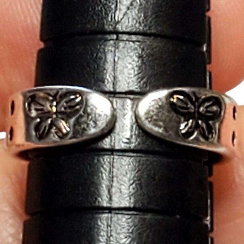 Other 925 Silver Butterfly Design Ring Sz 5.5 Unsigned Minimalist Size ONE SIZE - 5 Thumbnail
