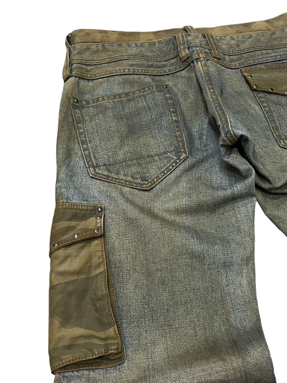 HIDEAWAYS × If Six Was Nine × In The Attic Hideaways Japan Muddy Dirty Double Waist Flared Cargo Jeans Size US 32 / EU 48 - 20 Thumbnail