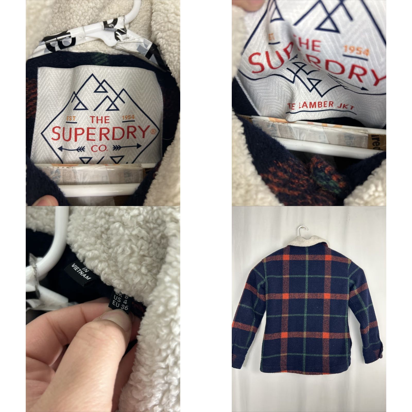 Superdry Superdry The Co Lamber Plaid Wool Polyester Jacket Women's 4 Blue Red Green중 Size S / US 4 / IT 40 - 8 Thumbnail