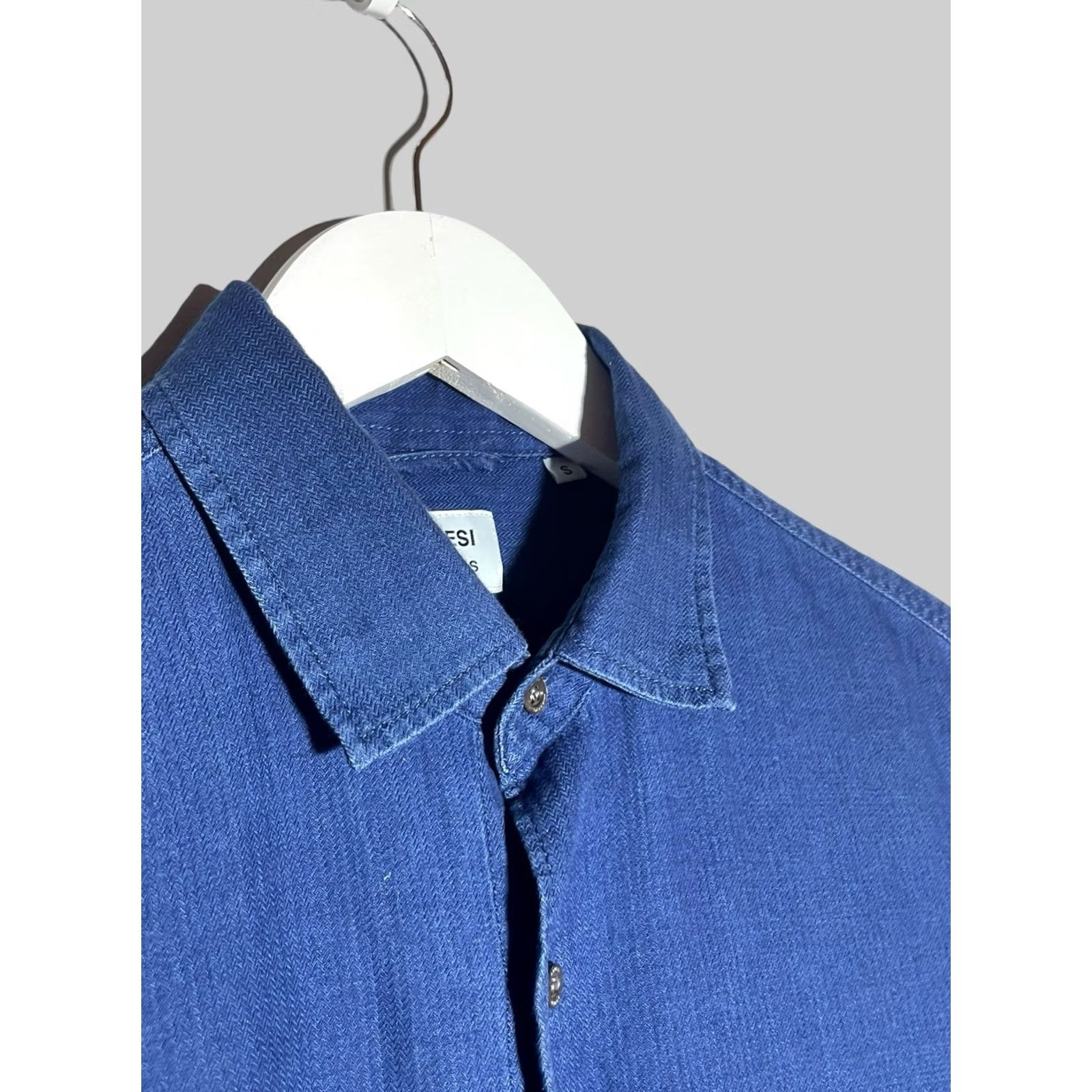 Aspesi Aspesi Shirt Men Long Sleeve Size Small Blue Cotton Button-Up Size US S / EU 44-46 / 1 - 3 Thumbnail
