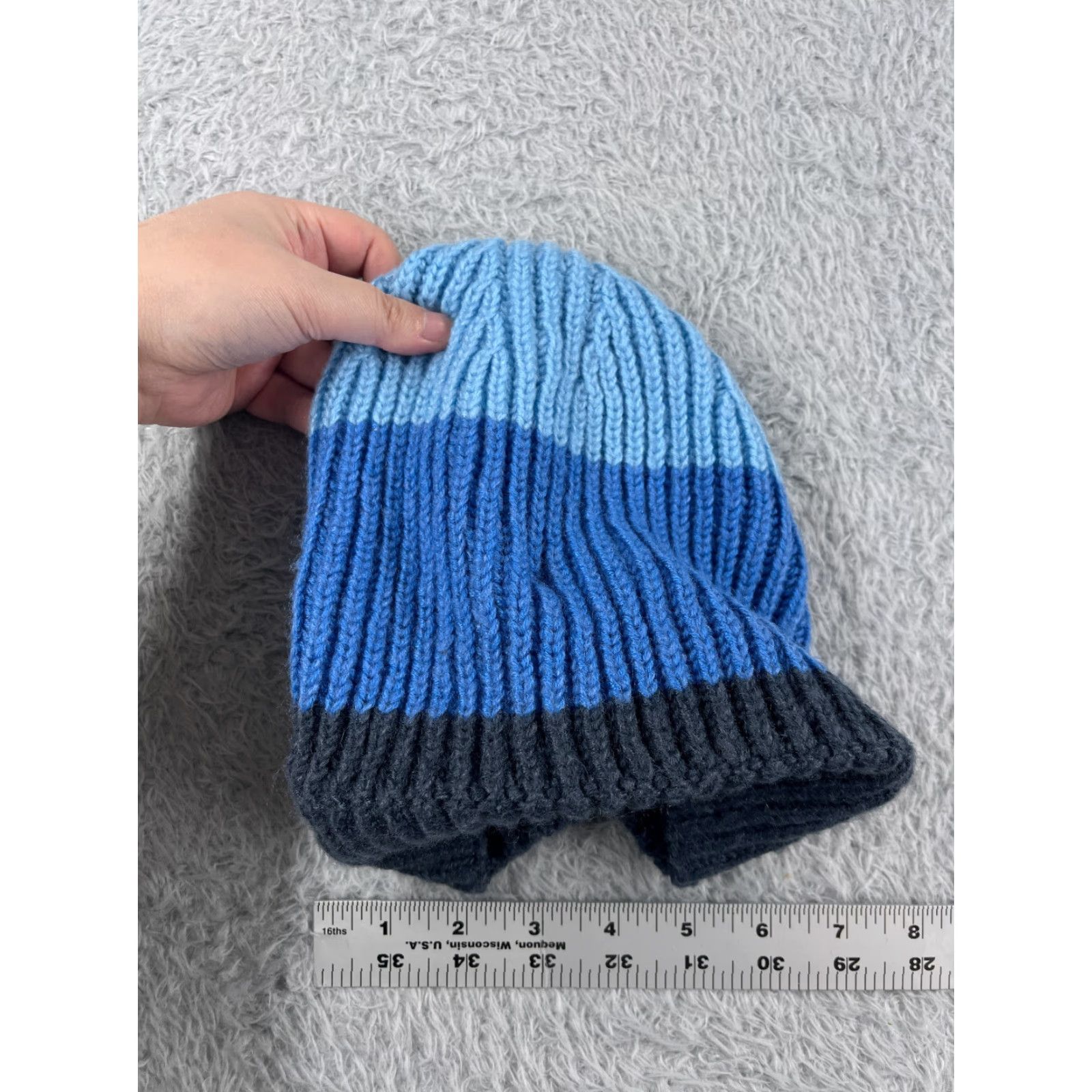Vintage Target Beanie Adult One Size Blue Stripe Knit Acrylic Polyester Blend Knit Beanie Target Unisex Adults Mens Womens Size ONE SIZE - 4 Thumbnail