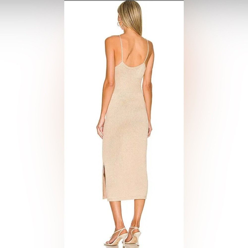 525 America NWT 525 AMERICA Fringe Tank Sweater Dress in Oat (Beige) - l Size L / US 10 / IT 46 - 2 Thumbnail